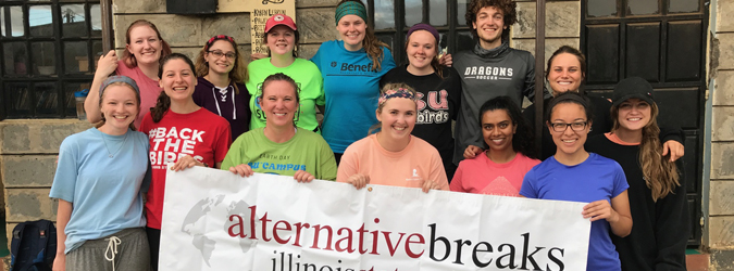 Students during a 2019 trip to Kenya