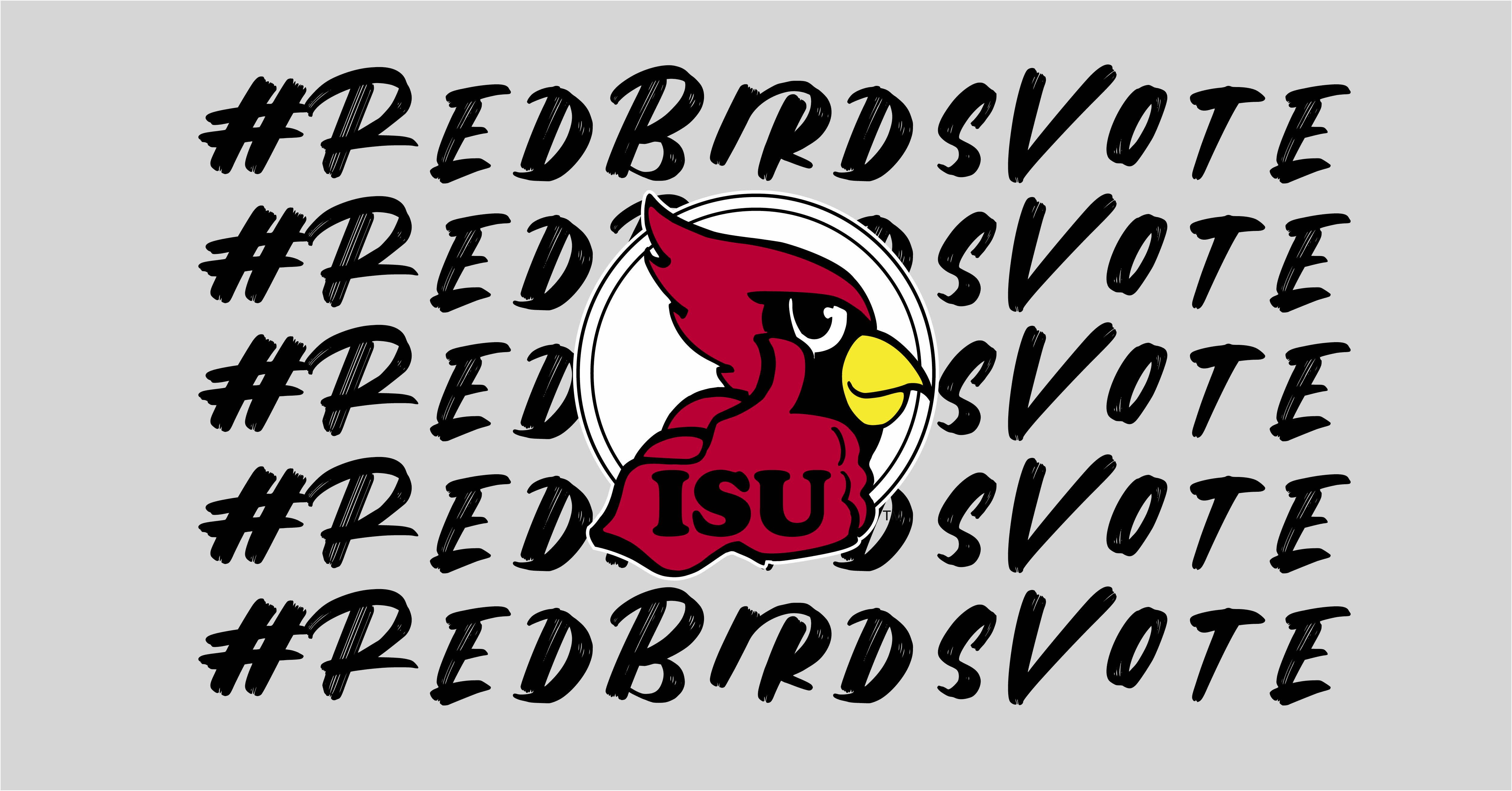 grey background with redbirds vote