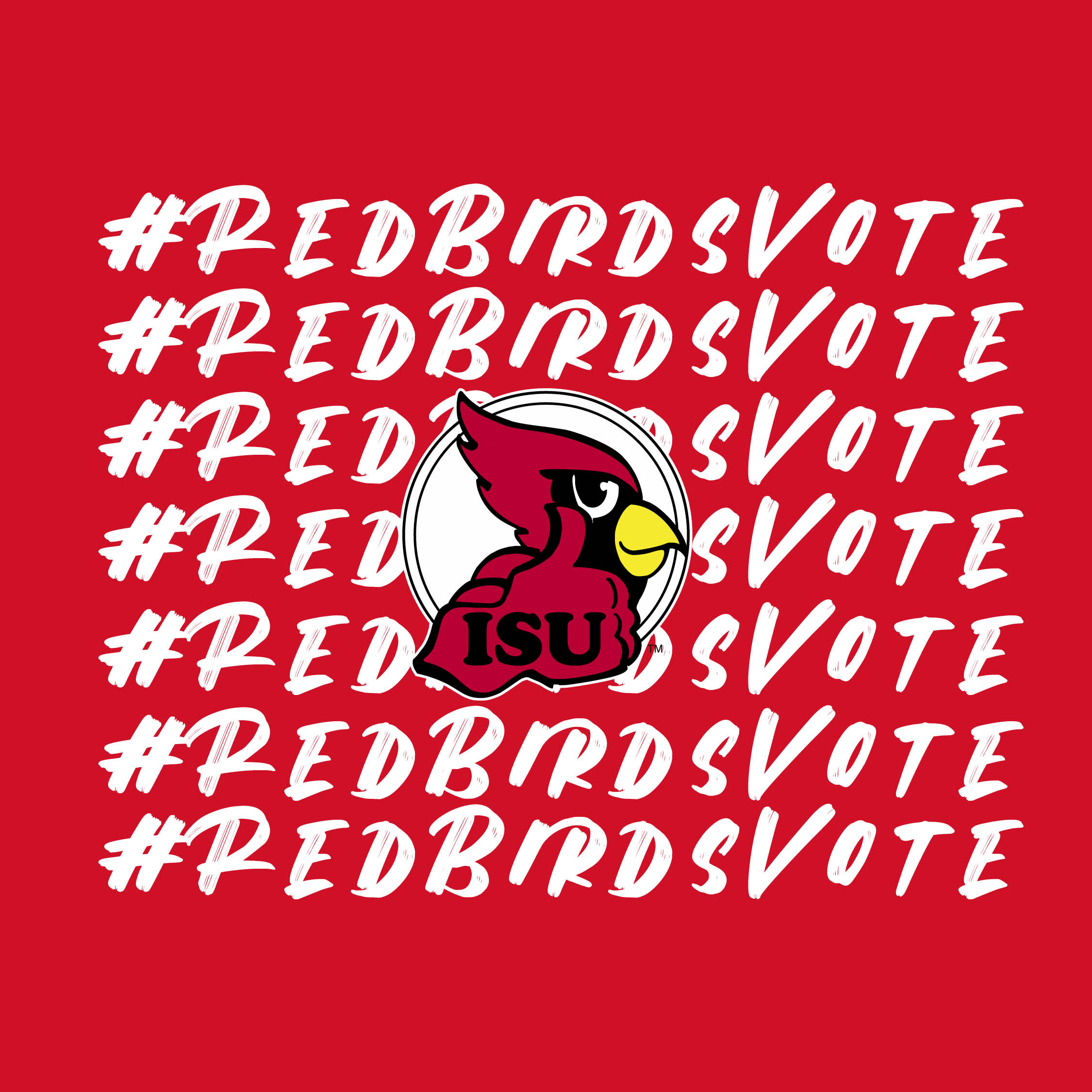 red background with redbirds vote