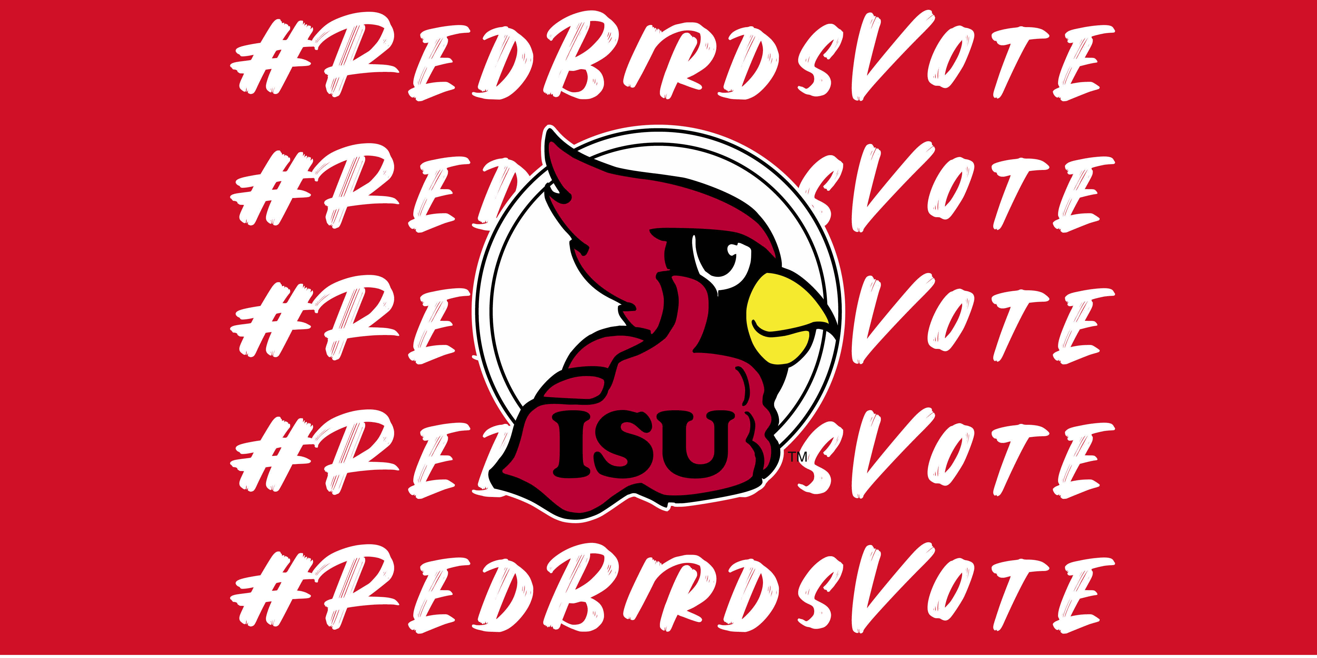 red background with redbirds vote