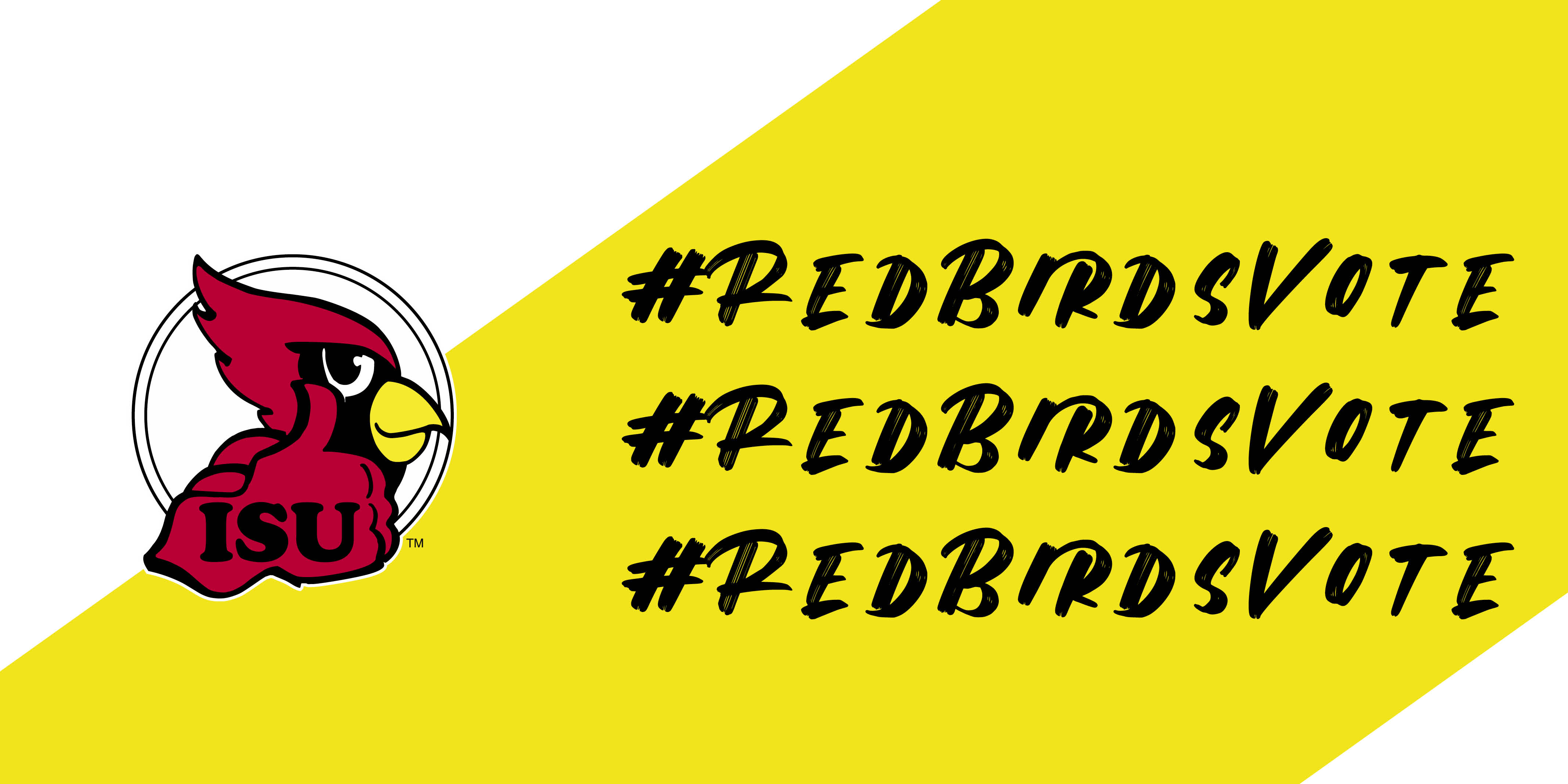 yellow background with redbirds vote