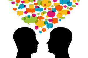 conversation bubbles from silhouettes